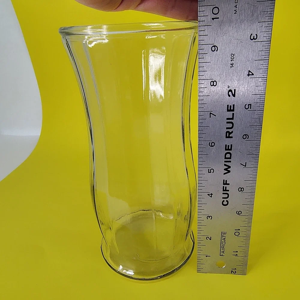 Elegant Fluted Large Vase Thick Clear Glass 9.5